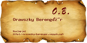 Oravszky Berengár névjegykártya